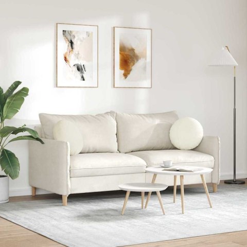 PODUSZKI NA SIEDZISKA 2 SZT. KREMOWY Ø 40X13CM AKSAMIT