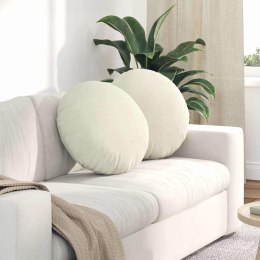 PODUSZKI NA SIEDZISKA 2 SZT. KREMOWY Ø 40X13CM AKSAMIT