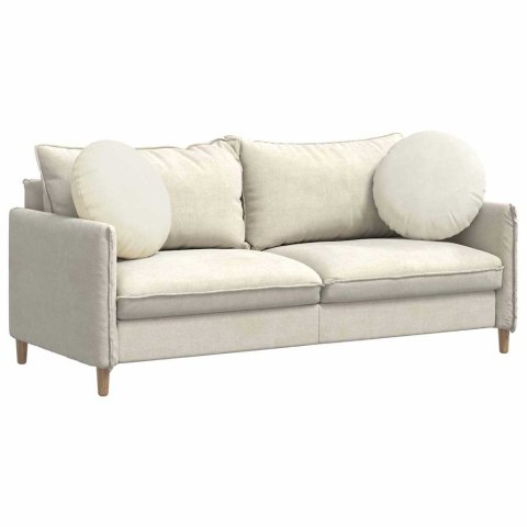 PODUSZKI NA SIEDZISKA 2 SZT. KREMOWY Ø 40X13CM AKSAMIT