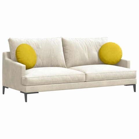 PODUSZKI NA SIEDZISKA 2 SZT. ŻÓŁTY Ø 40X13CM AKSAMIT