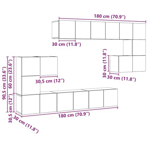 10-CZ. ZESTAW SZAFEK TV SZAROŚĆ BETONU