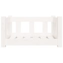 LEGOWISKO DLA PSA BIAŁE 55,5X45,5X28CM LITE DREWNO SOSNOWE