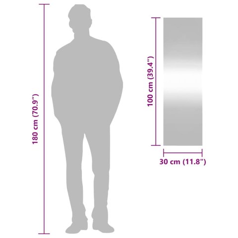 LUSTRO ŚCIENNE 30X100CM SZKLANE PROSTOKĄTNE