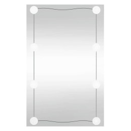 LUSTRO ŚCIENNE Z LED 40X60CM SZKLANE PROSTOKĄTNE