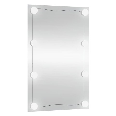 LUSTRO ŚCIENNE Z LED 40X60CM SZKLANE PROSTOKĄTNE