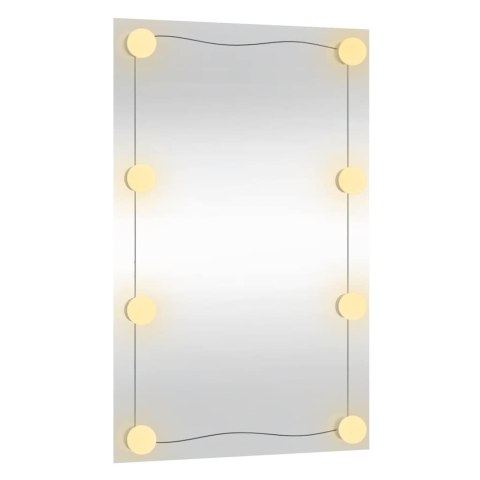 LUSTRO ŚCIENNE Z LED 40X60CM SZKLANE PROSTOKĄTNE