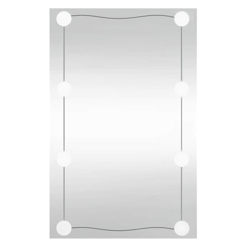 LUSTRO ŚCIENNE Z LED 50X80CM SZKLANE PROSTOKĄTNE