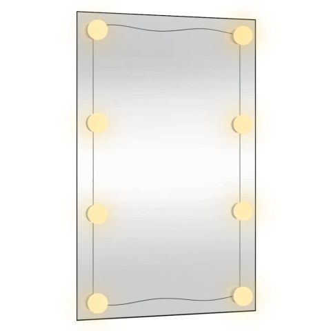 LUSTRO ŚCIENNE Z LED 50X80CM SZKLANE PROSTOKĄTNE