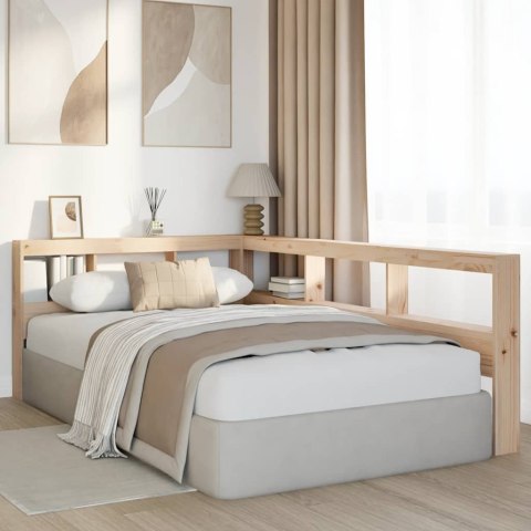 REGAŁ NA KSIĄŻKI Z ZAGŁÓWKIEM 120CM LITE DREWNO SOSNOWE