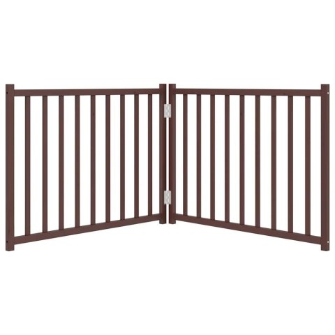 SKŁADANA BRAMKA DLA PSA 2 PANELE BRĄZOWY DĄB 160CM DREWNO