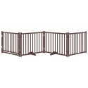 SKŁADANA BRAMKA DLA PSA Z DRZWIAMI 4 PANELE BRĄZOWA 320CM