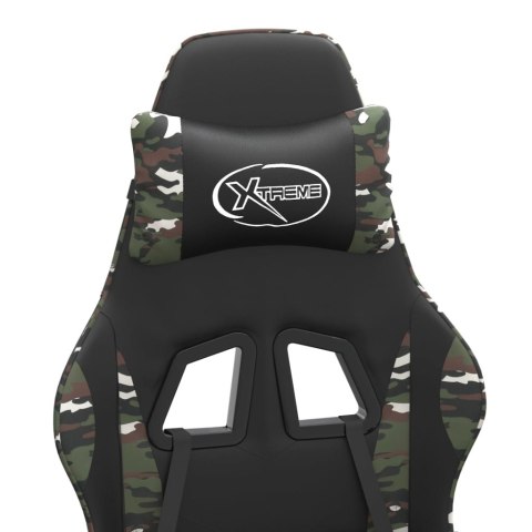 VidaXL Obrotowy fotel gamingowy, czarny i moro, sztuczna skóra