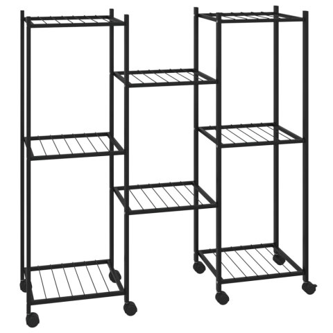 KWIETNIK Z KÓŁKAMI 83X25X83,5CM CZARNY ŻELAZNY