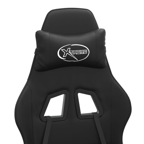 VidaXL Obrotowy fotel gamingowy, czarno, sztuczna skóra