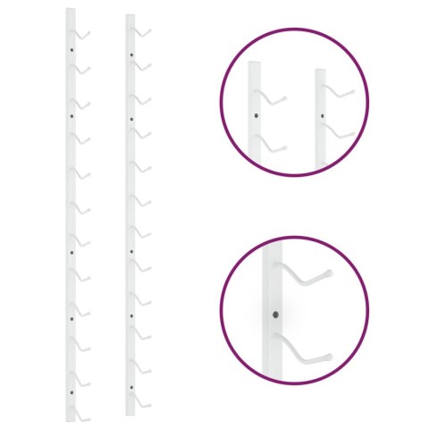 ŚCIENNY UCHWYT NA 12 BUTELEK WINA BIAŁY ŻELAZNY