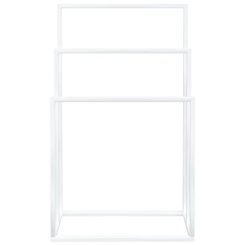 WOLNOSTOJĄCY WIESZAK NA RĘCZNIKI BIAŁY 48X24X79CM ŻELAZNY