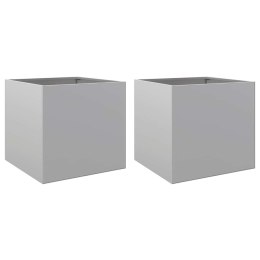 DONICE 2 SZT. SREBRNE 42X40X39CM STAL GALWANIZOWANA