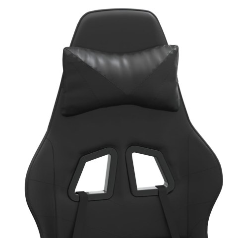 FOTEL GAMINGOWY Z PODNÓŻKIEM CZARNY SZTUCZNA SKÓRA