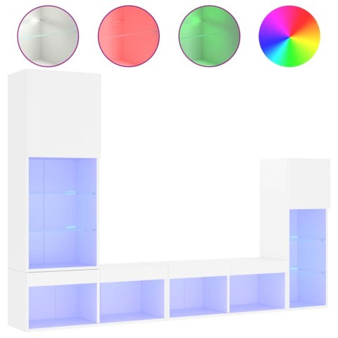 4-CZ. ZESTAW MEBLI TV Z LED BIAŁY