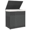 KOSZ NA PRANIE Z 2 KOMORAMI SZARY 53X35X57CM POLIRATTAN