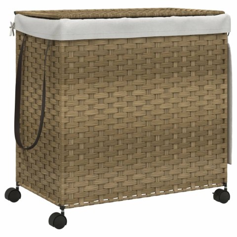 KOSZ NA PRANIE Z KÓŁKAMI 60X35X60,5CM RATTAN