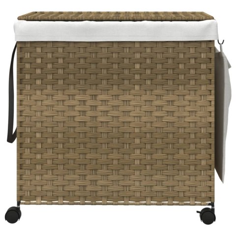 KOSZ NA PRANIE Z KÓŁKAMI 60X35X60,5CM RATTAN