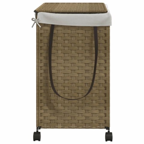 KOSZ NA PRANIE Z KÓŁKAMI 60X35X60,5CM RATTAN