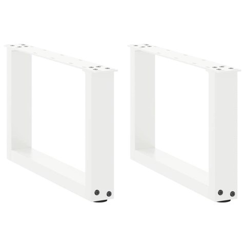 NOGI DO STOLIKA KAWOWEGO W KSZTAŁCIE LITERY U 2 SZT. BIAŁE 50X(30-31)CM STAL