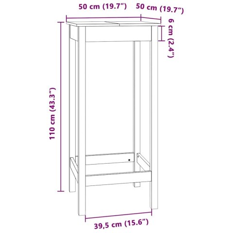 STOLIK BAROWY 50X50X110CM LITE DREWNO SOSNOWE