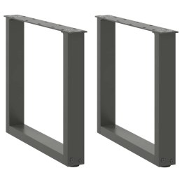 NOGI DO STOLIKA KAWOWEGO W KSZTAŁCIE LITERY U 2 SZT. ANTRACYT 50X(42-43)CM STAL