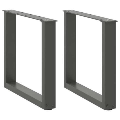 NOGI DO STOLIKA KAWOWEGO W KSZTAŁCIE LITERY U 2 SZT. ANTRACYT 50X(42-43)CM STAL