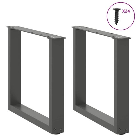 NOGI DO STOLIKA KAWOWEGO W KSZTAŁCIE LITERY U 2 SZT. ANTRACYT 50X(42-43)CM STAL