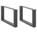 NOGI DO STOLIKA KAWOWEGO W KSZTAŁCIE LITERY U 2 SZT. ANTRACYT 60X(30-31)CM STAL