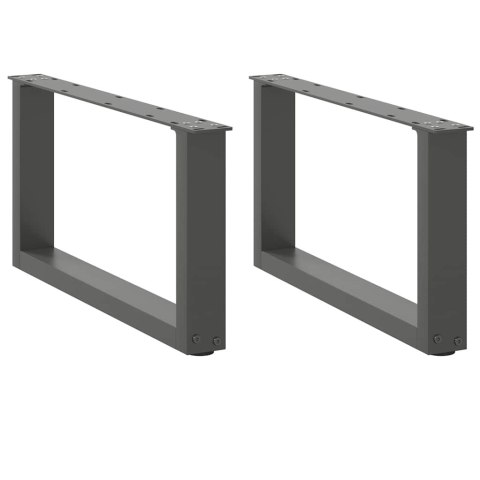 NOGI DO STOLIKA KAWOWEGO W KSZTAŁCIE LITERY U 2 SZT. ANTRACYT 60X(30-31)CM STAL