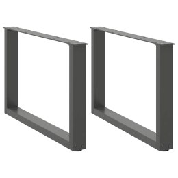 NOGI DO STOLIKA KAWOWEGO W KSZTAŁCIE LITERY U 2 SZT. ANTRACYT 60X(42-43)CM STAL