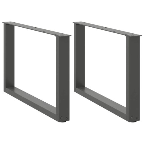 NOGI DO STOLIKA KAWOWEGO W KSZTAŁCIE LITERY U 2 SZT. ANTRACYT 60X(42-43)CM STAL