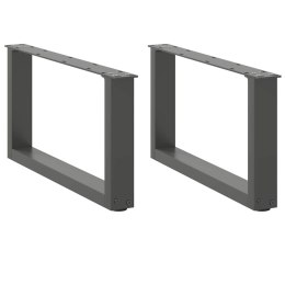 NOGI DO STOLIKA KAWOWEGO W KSZTAŁCIE LITERY U 2 SZT. ANTRACYT 70X(30-31)CM STAL