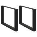 NOGI DO STOLIKA KAWOWEGO W KSZTAŁCIE LITERY U 2 SZT. CZARNE 60X(42-43)CM STAL