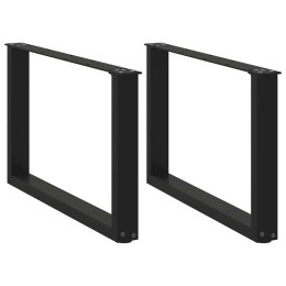 NOGI DO STOLIKA KAWOWEGO W KSZTAŁCIE LITERY U 2 SZT. CZARNE 60X(42-43)CM STAL