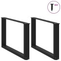 NOGI DO STOLIKA KAWOWEGO W KSZTAŁCIE LITERY U 2 SZT. CZARNE 60X(42-43)CM STAL