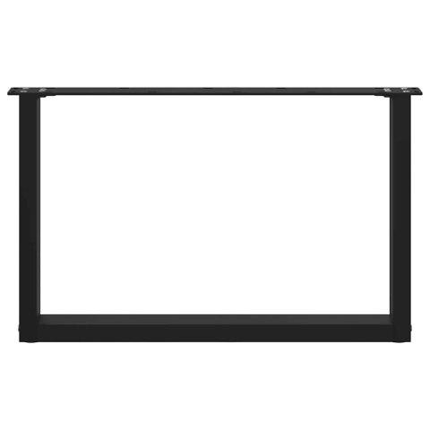 NOGI DO STOLIKA KAWOWEGO W KSZTAŁCIE LITERY U 2 SZT. CZARNE 60X(42-43)CM STAL