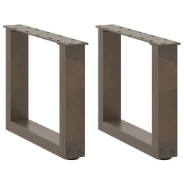 NOGI DO STOLIKA KAWOWEGO W KSZTAŁCIE LITERY U 2 SZT. NATURALNA STAL 30X(30-31)CM STAL