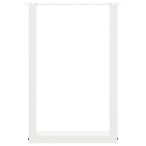 NOGI DO STOŁU JADALNEGO W KSZTAŁCIE LITERY U 2 SZT. BIAŁE 50X(72-73)CM STAL