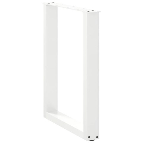 NOGI DO STOŁU JADALNEGO W KSZTAŁCIE LITERY U 2 SZT. BIAŁE 60X(72-73)CM STAL