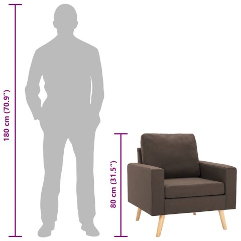 FOTEL BRĄZOWY TAPICEROWANY TKANINĄ