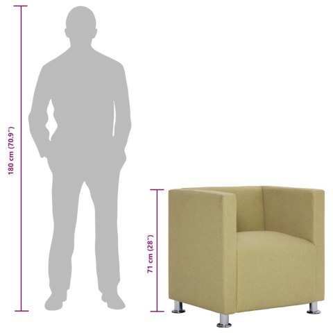 FOTEL KUBIK ZIELONY TKANINA