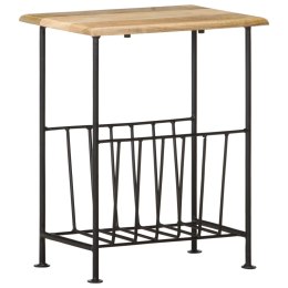 VidaXL Stojak na gazety, 40x30x50 cm, lite drewno mango i stal