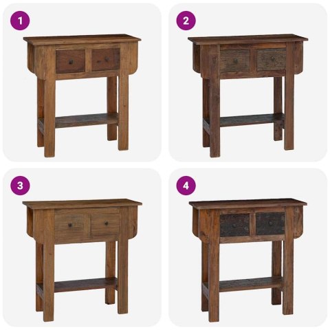 STOLIK KONSOLOWY DREWNO Z ODZYSKU 80X35X80CM