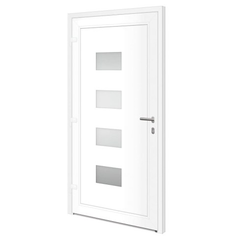 VidaXL Drzwi wejściowe, antracytowe, 110x210 cm, aluminium i PVC