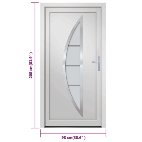 VidaXL Drzwi wejściowe, białe, 98x208 cm, PVC